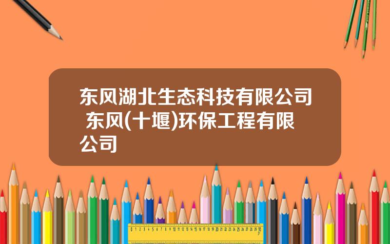 东风湖北生态科技有限公司 东风(十堰)环保工程有限公司